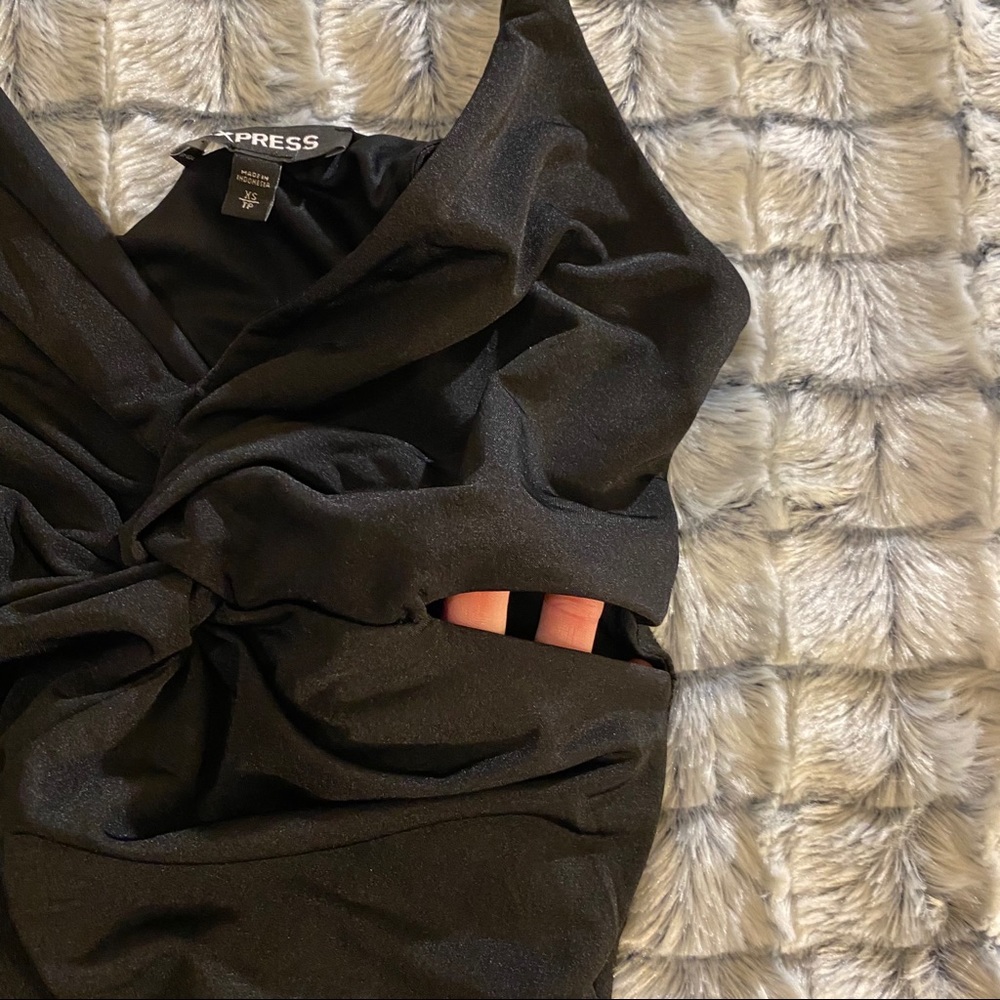 Express bodysuit with cut outs on side torso